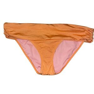 Victoria’s Secret Women's Orange Bikini Bottom Size M Fold-Over Waistband